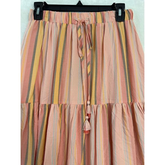NWT Matilda Jane Tier Maxi Skirt S A-Line Ruffle Western Prairie - Picture 3 of 7
